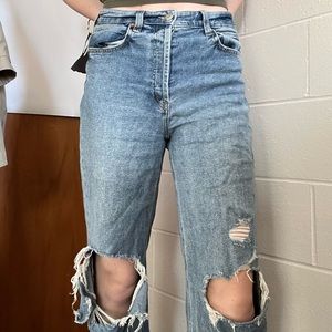 Wild Fable ripped super-high rise straight leg jeans